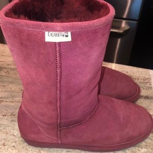 burgundy bearpaw boots